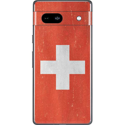 Switzerland Flag Distressed Google Pixel 7a Skin